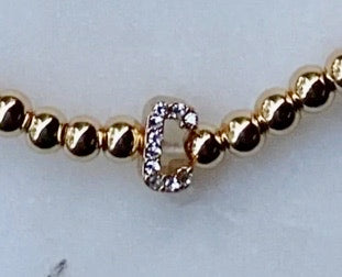 Darcy Gold & Crystal Initial Bracelet