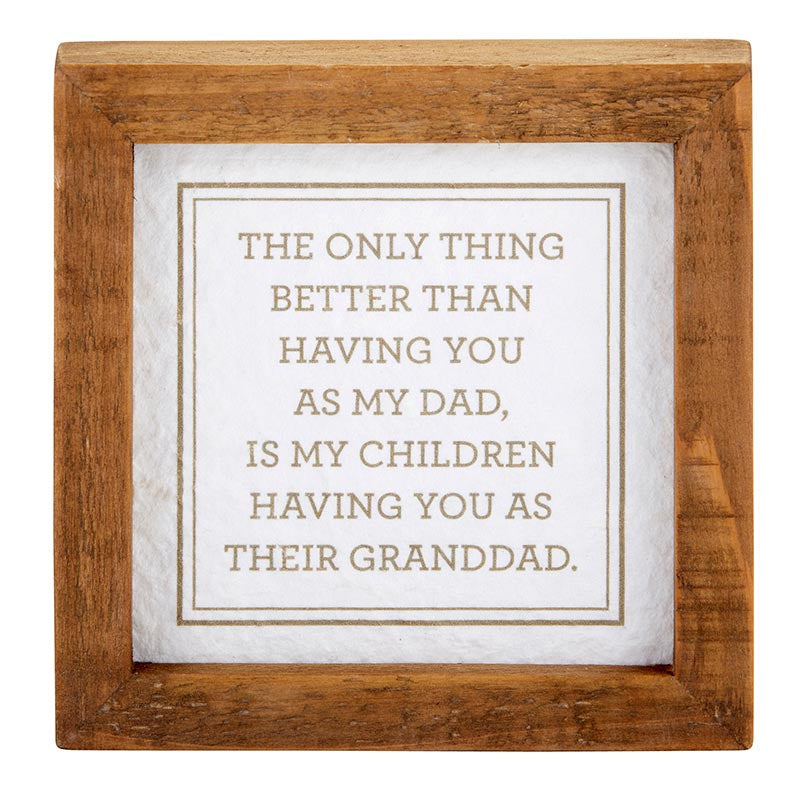 Wood Tabletop Plaque Dad and Granddad 5x5