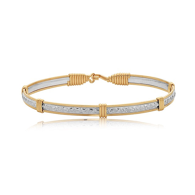 Katbird Ronaldo Bracelet Silver Band Gold Stripe