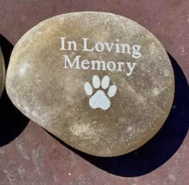 In Loving Memory Pet Paw Stone