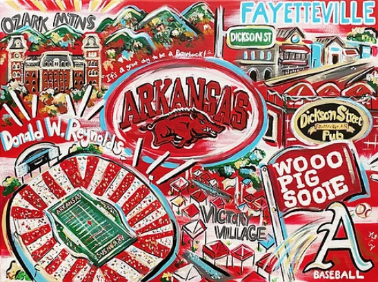 Pop Art Arkansas Razorbacks Woo Pig Natalie Cooper