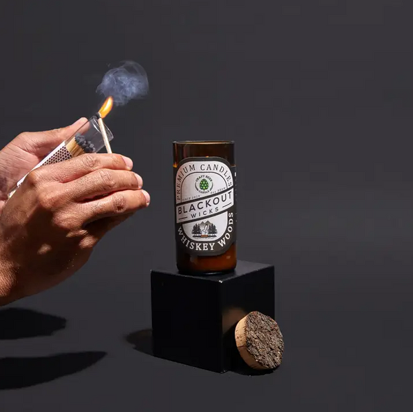 Whiskey Woods Beer Bottle Candle