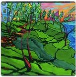 #30 Sunset In Harbor Town Print David Lynch