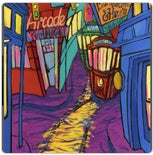 #46 Trolleys On South Main Print David Lynch