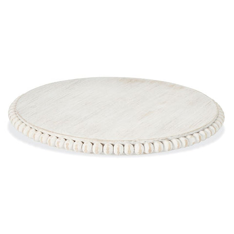 Beaded Lazy Susan Whitewashed  or Brown