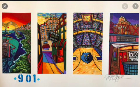 Memphis 901 Lg 4 Panel Print David Lynch 24 x 36
