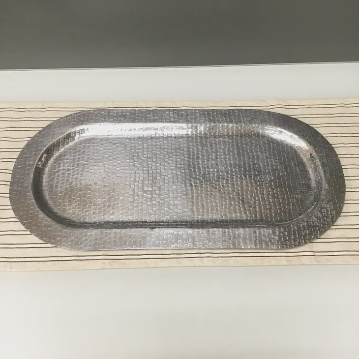 Large Hammered Oval Tray