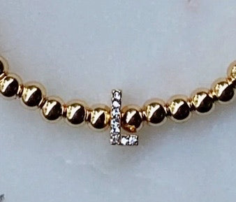 Darcy Gold & Crystal Initial Bracelet