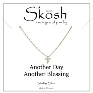 Mini CZ Sterling Silver Cross Necklace