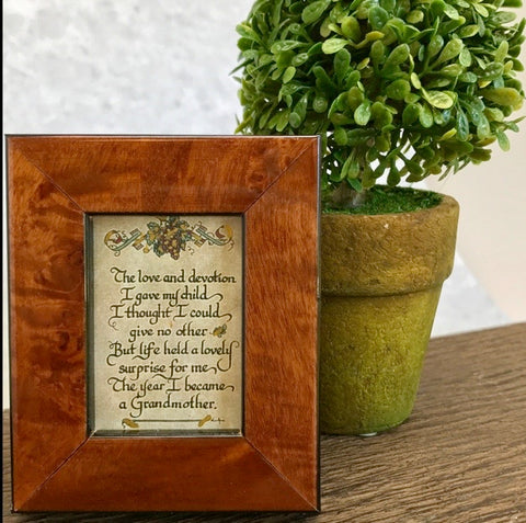 The Love and Devotion Grandmother framed Calligraphy “