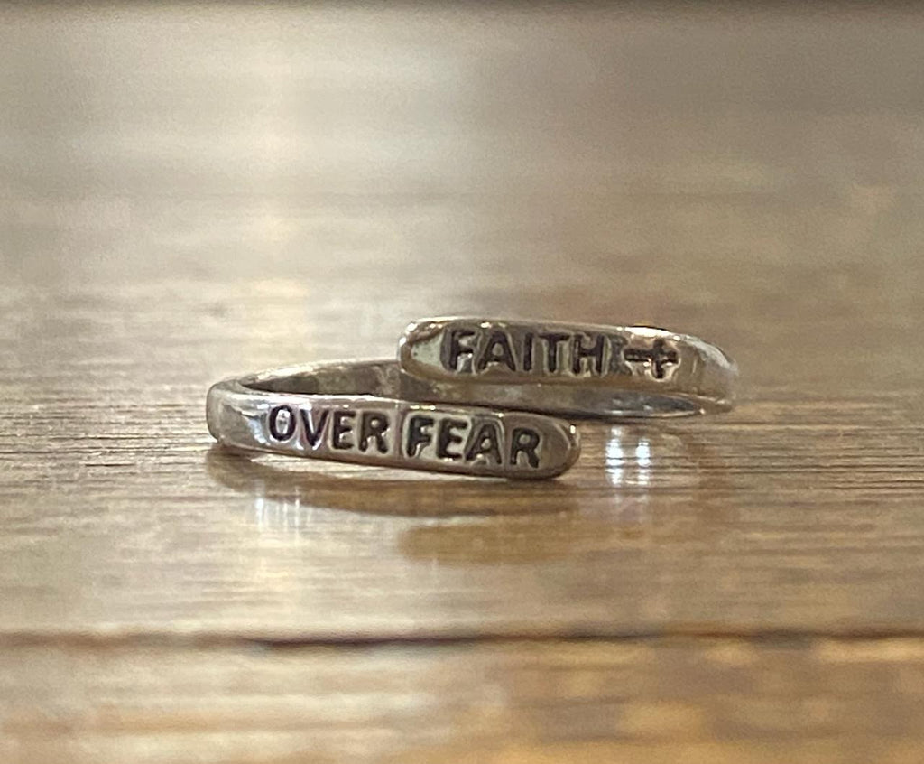 Faith Over Fear Adjustable Ring