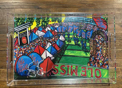 Acrylic Tray with 11x17 Ole Miss Insert by David Lynch