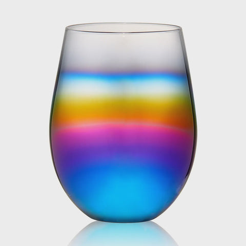 Stemless Rainbow Wine Glass 16 oz