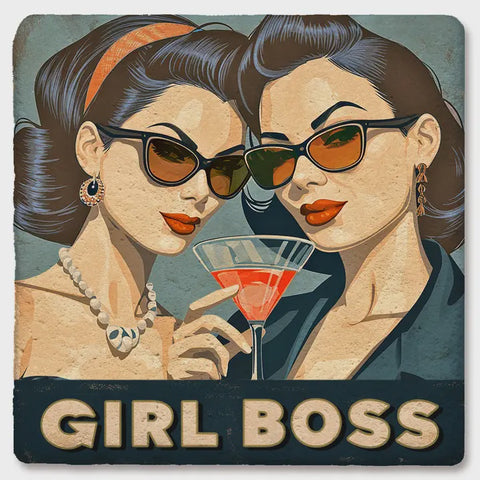 Girl Boss Ceramic Coaster