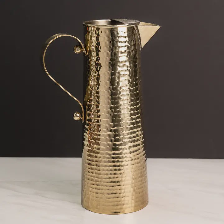 Gold Hammered Pitcher