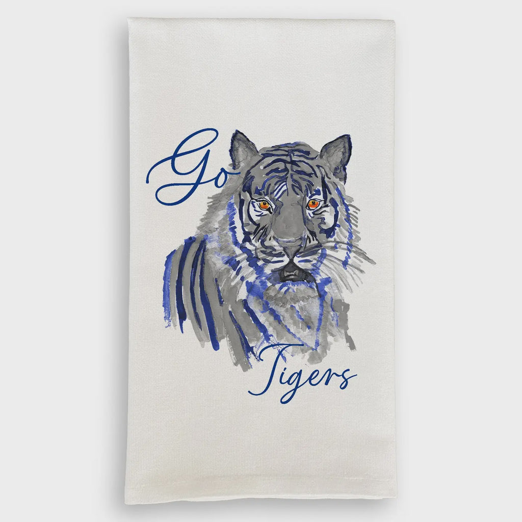 Go Tigers Blue & Grey Dishtowel