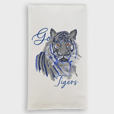 Go Tigers Blue & Grey Dishtowel