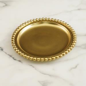 Gold Beaded Round Tray