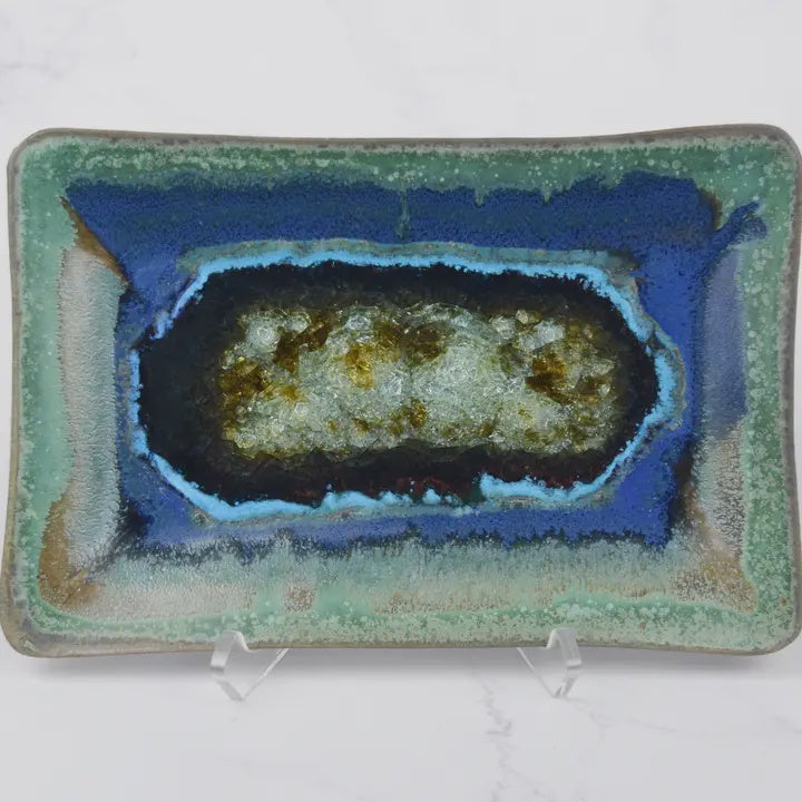 Handmade Pottery Rectangular Tray - Wavy or Straight