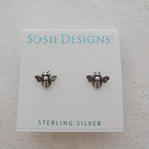 Silver Bumble Bee Earrings