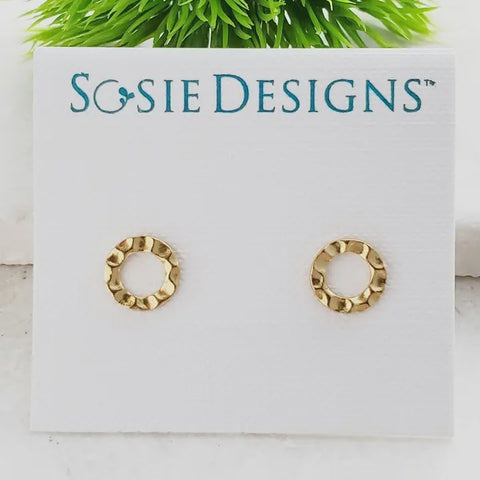 Hammered Circle Studs