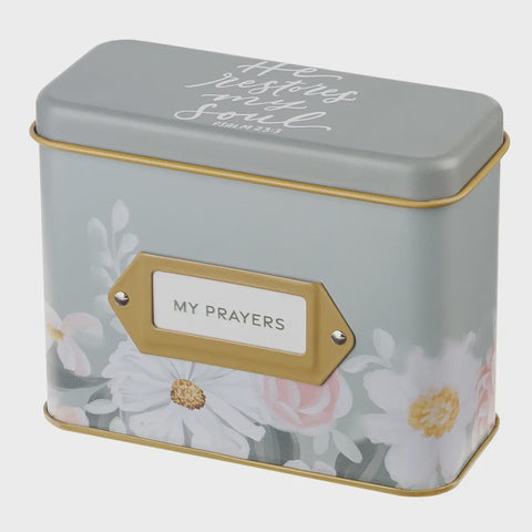 My Prayer He Restores My Soul Ps. 23:3 In Tin Box