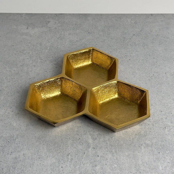 3 Section Textured Honeycomb Bowls