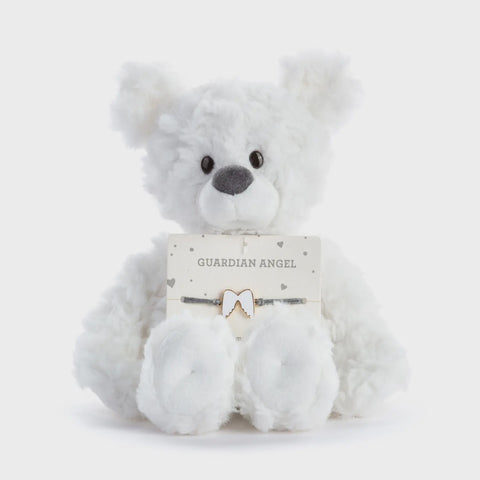 Guardian Angel White Bear - 8in
