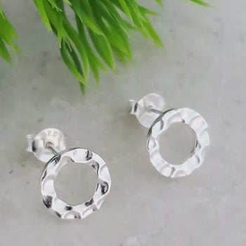 Hammered Circle Studs