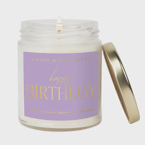 Happy Birthday 9 oz Soy Candle (Gold Foil)