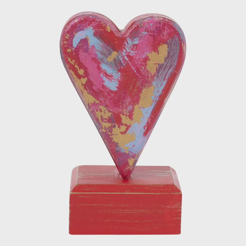 Heart On Red Block
