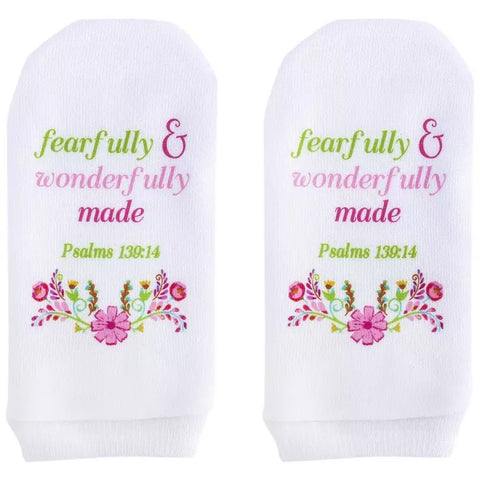 Scripture Socks Fearfully & Wonderfully Made Ps 139