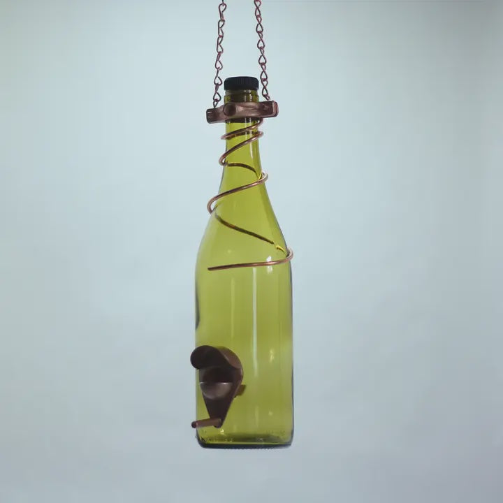 Bird Feeder Wine Bottle