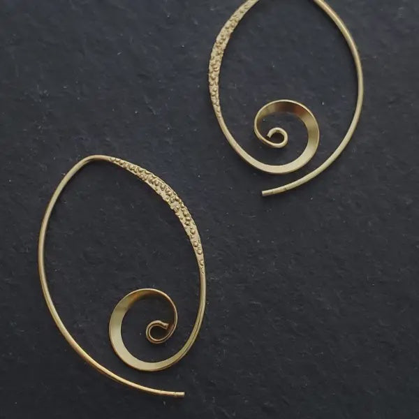 Hammered Spiral Spike Earrings