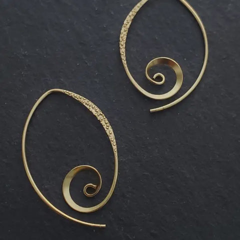 Hammered Spiral Spike Earrings