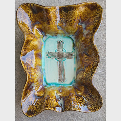 Turquoise Cross Friendship Bowl