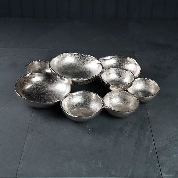 16" Silver 9 Bowl Dish