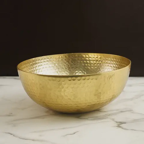 Gold Hammered Salad Bowl