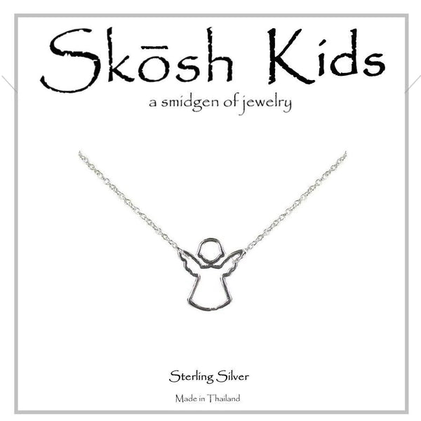 Kids Open Angel Sterling Silver Necklace