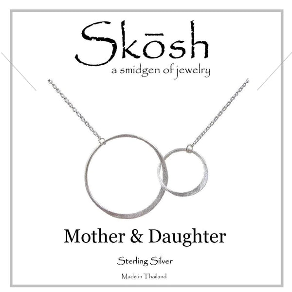 Mother Daughter Sterling Silver Interlocking Circles Necklace
