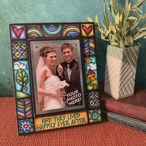 Happily Ever After Multicolor Wood Block Frame