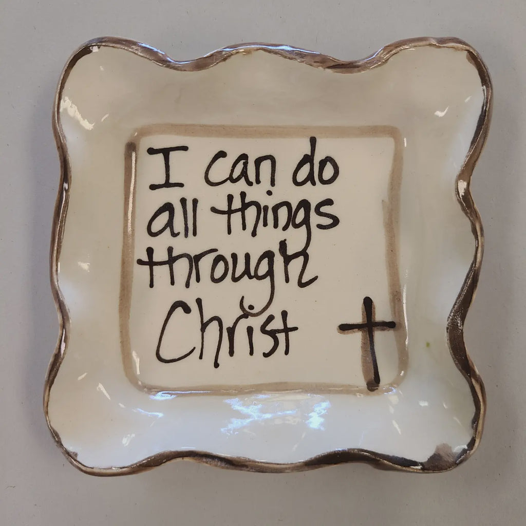 Small I Can Do All Things Candle Plate