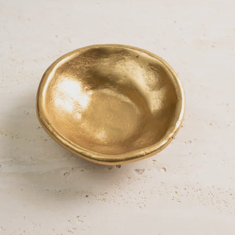 Gold Textured Aluminum Free-Form Dish