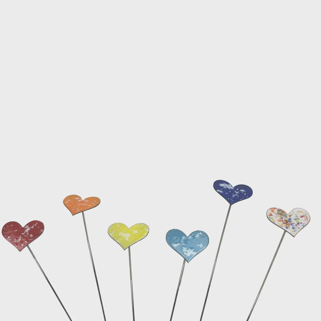 Small Copper Enamel Hearts