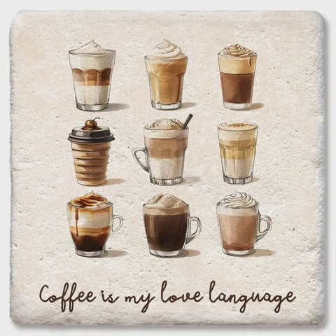 Coffee Nine Ways Ceramic Coaster