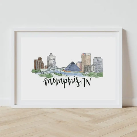 Memphis, Tennessee Skyline Print 8 x 10