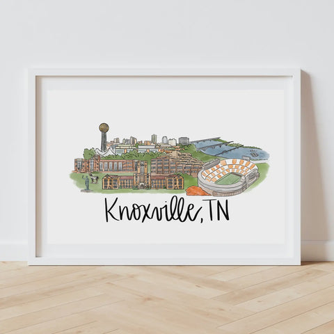 Knoxville, Tennessee Skyline Art Print 8X10
