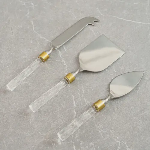 Glass Handle Cheese Set 3