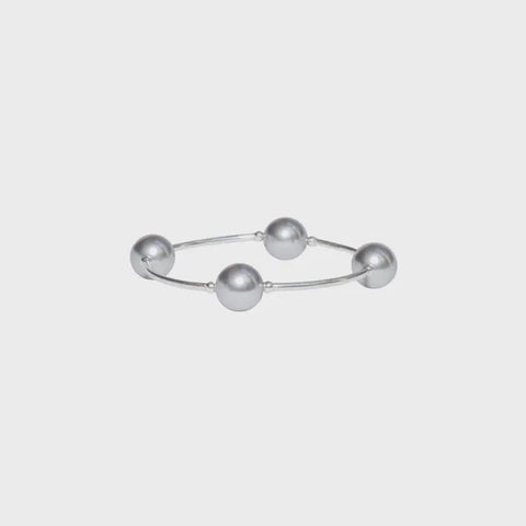 12mm Silver Pearl Blessing Bracelet