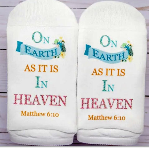 Scripture Socks On Earth As It Is In Heaven